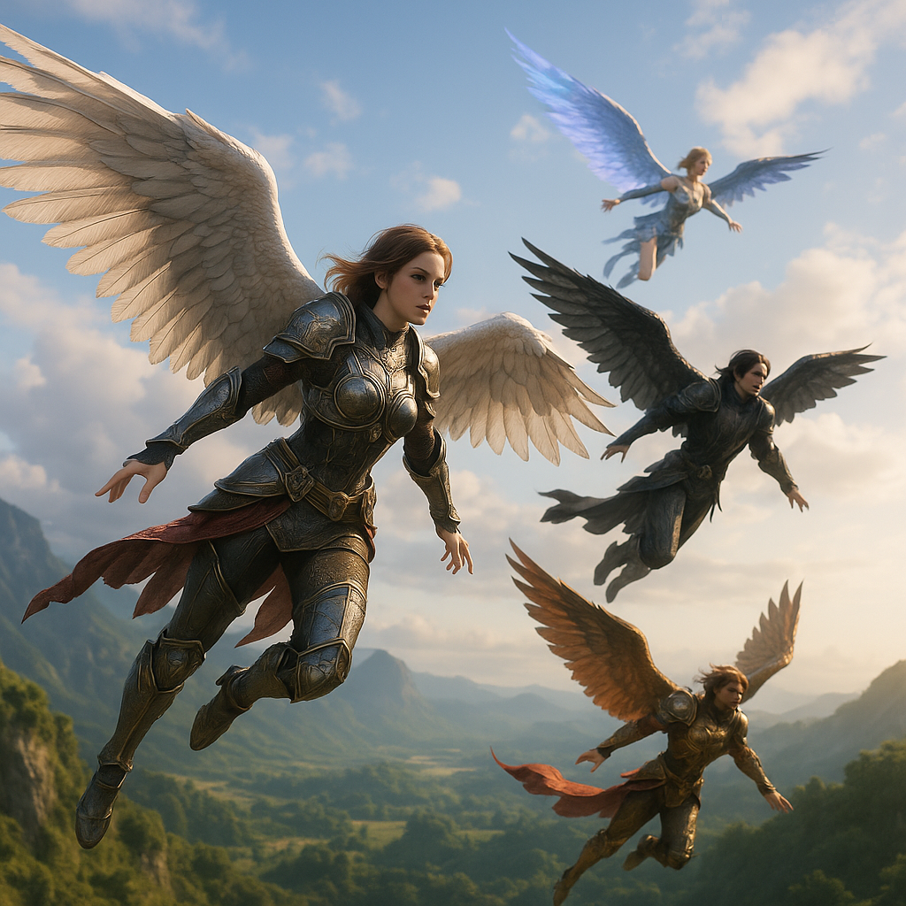 AION fantasy MMORPG flying characters wings