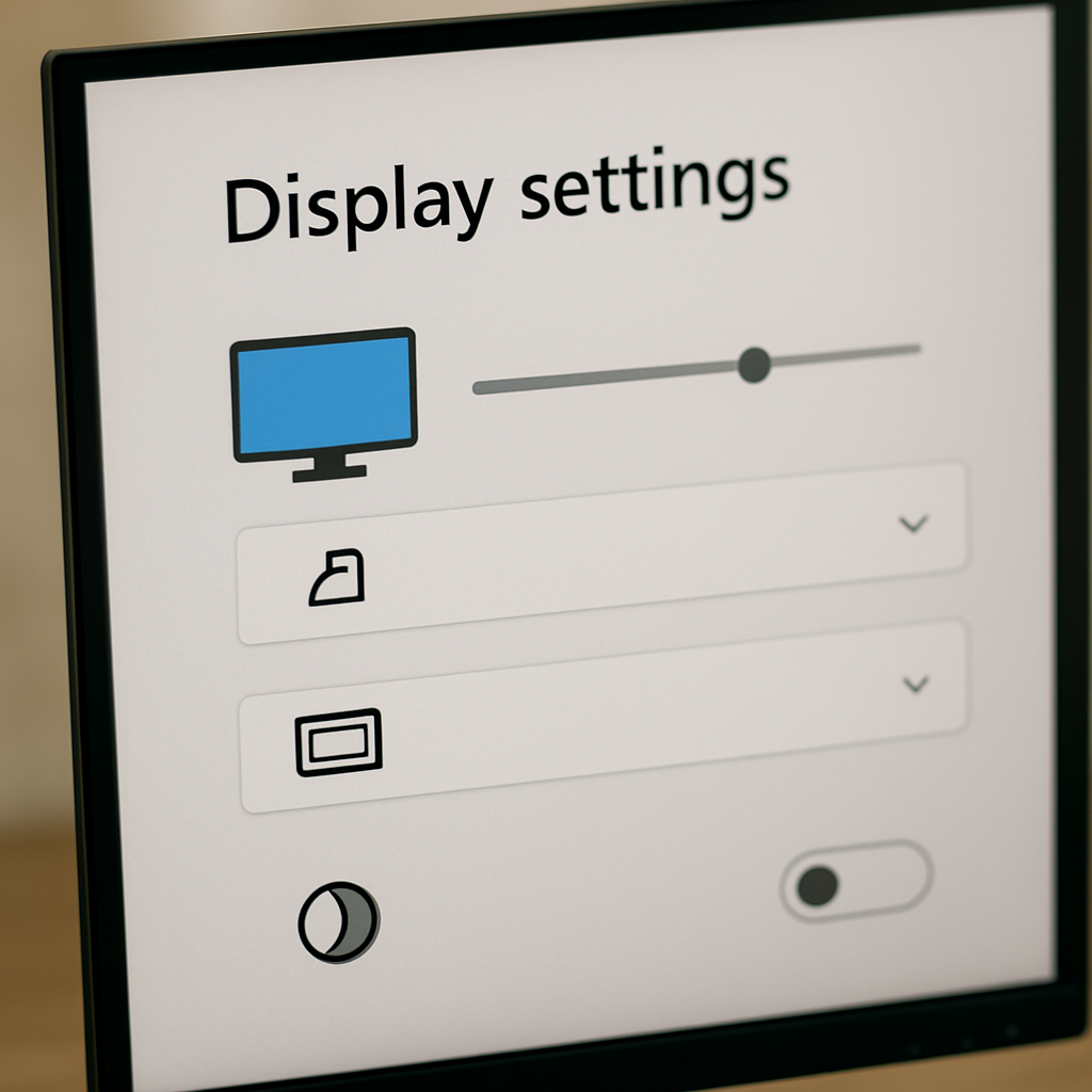 computer monitor display settings configuration screen