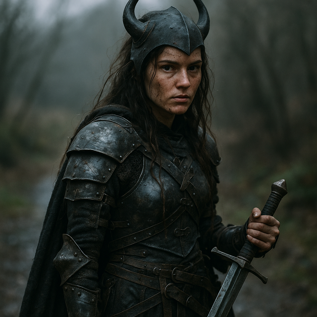 dark fantasy game character female warrior